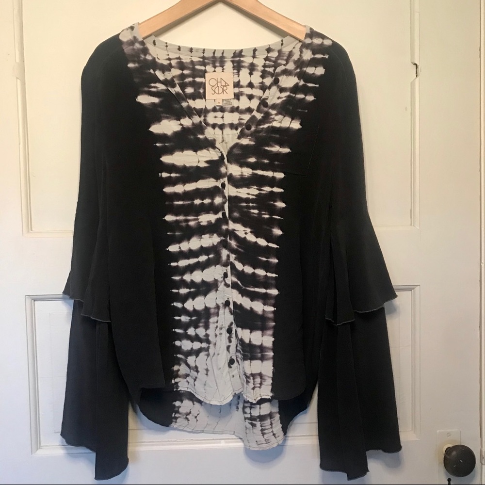 CHASER Silk Tie Dye Blouse | Medium